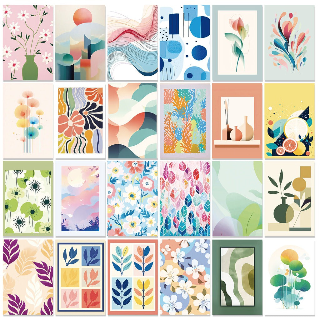 Pastel Minimalist Print Wall Collage Cards Kit — Considered Home Styling — Lifestyle 1