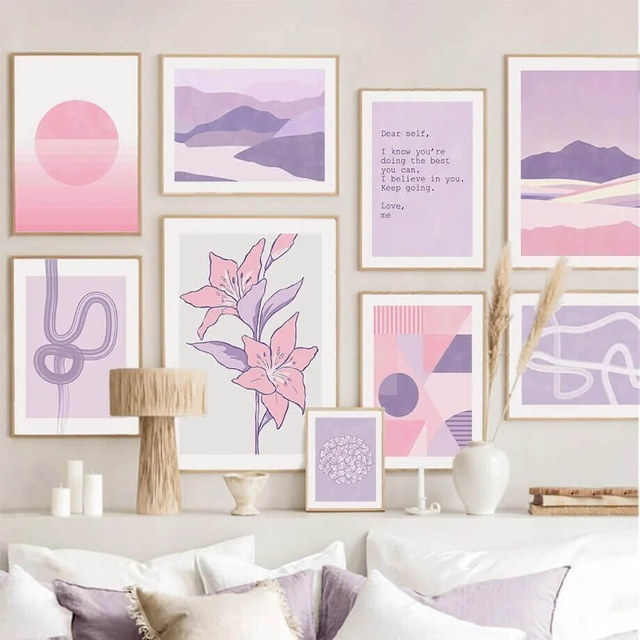 Purple Minimal Art Canvas Posters — Considered Home Styling — Front view