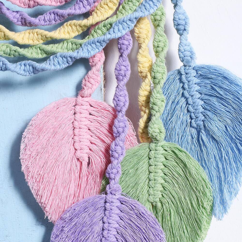Pastel Rainbow Macrame Tassels Wall Decor — Considered Home Styling