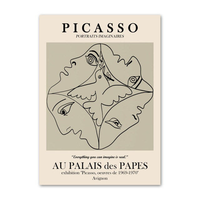 Picasso Outline Sketches Canvas Posters — Considered Home Styling