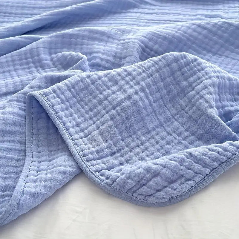 Cotton Muslin Boho Throw Blanket for Relaxation and Comfort, Available in Yellow, Pink, Blue, Green – Multiple Sizes — Lifest