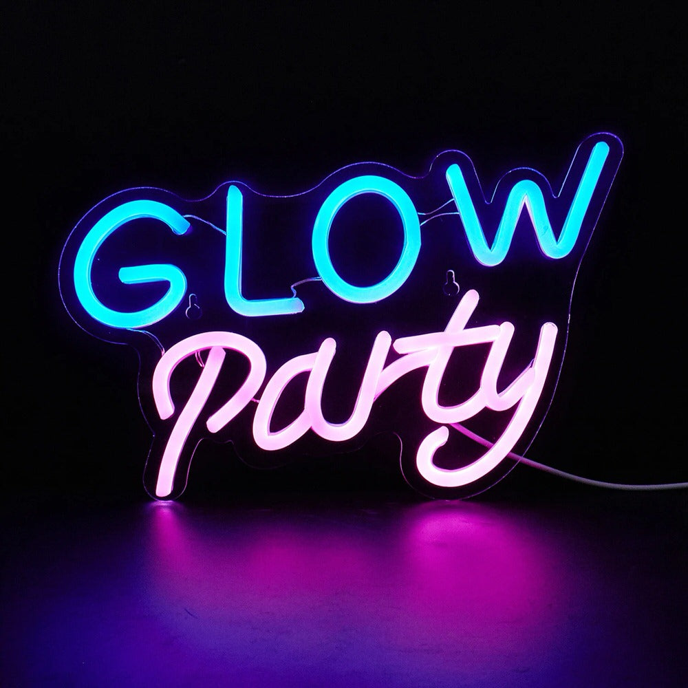 Glow Party Blue & Pink LED Neon Sign — Lifestyle 1