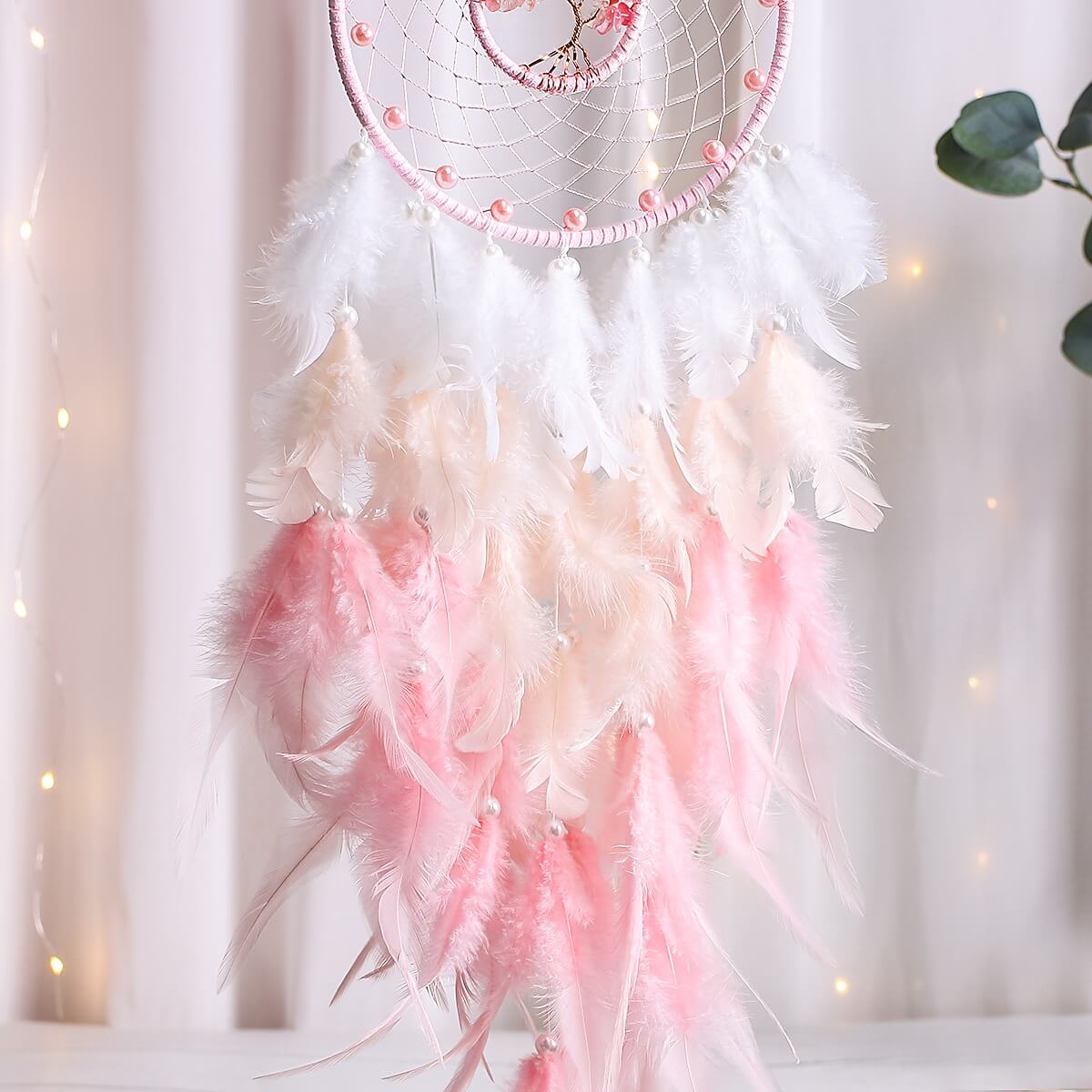 Pink Feather Dream Catcher — Considered Home Styling — Detail