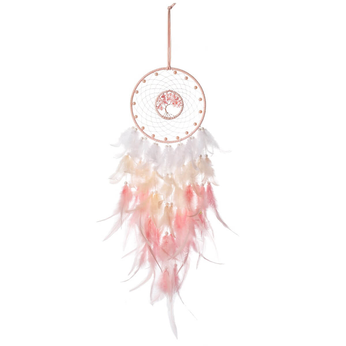 Pink Feather Dream Catcher — Considered Home Styling — Front view