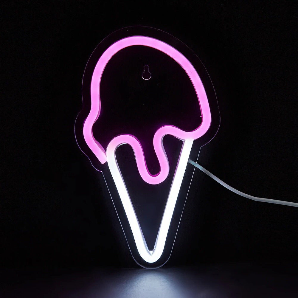Pink Ice Cream LED Neon Sign — Warm LED Mood Lighting for Bedside — Lifestyle 2