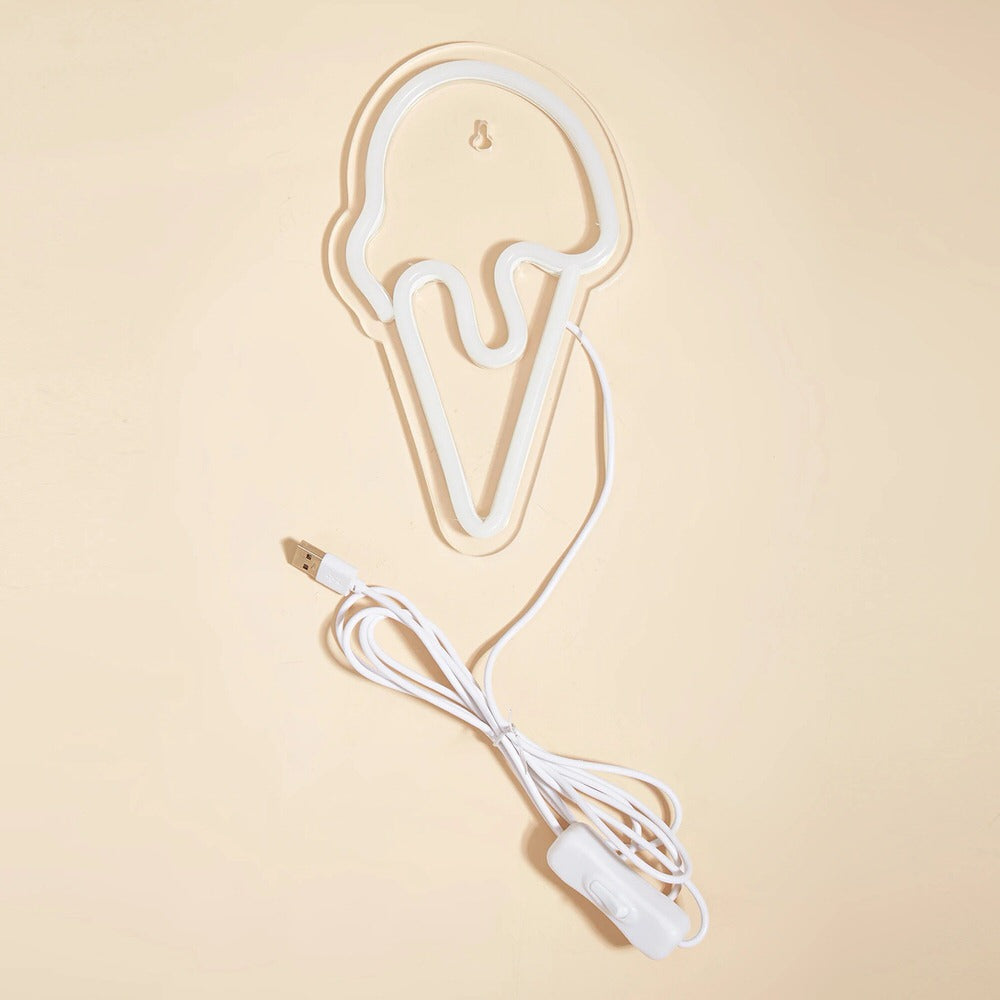 Pink Ice Cream LED Neon Sign — Warm LED Mood Lighting for Bedside — Lifestyle 3