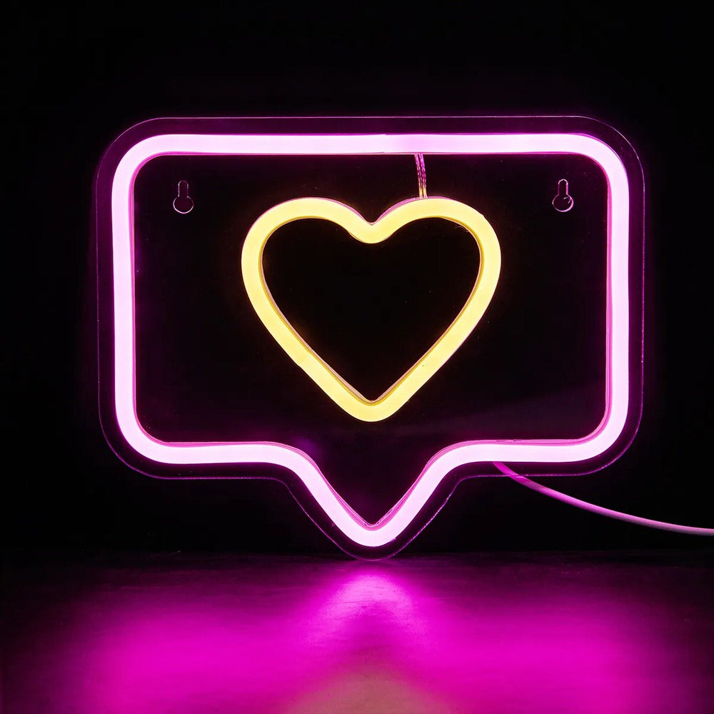 Like Button LED Neon Sign — Warm LED Mood Lighting for Bedside — Lifestyle 2