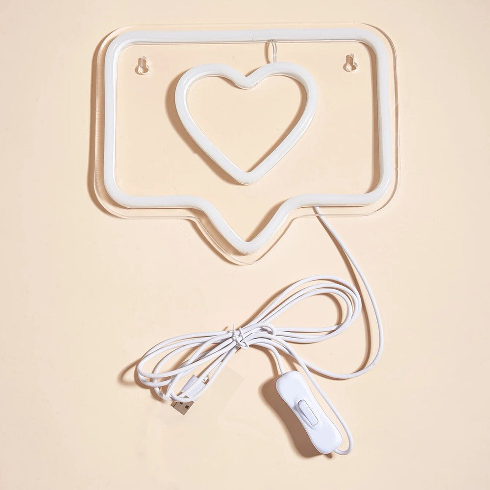 Like Button LED Neon Sign — Warm LED Mood Lighting for Bedside — Lifestyle 3