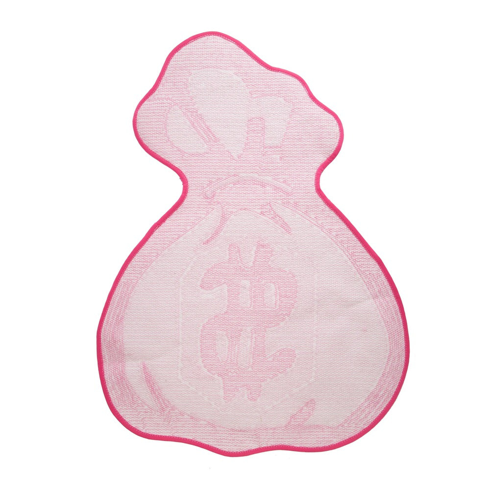 Pink Money Bag Tufted Accent Rug — Soft Accent Rug for Bedroom Layering — Lifestyle 1
