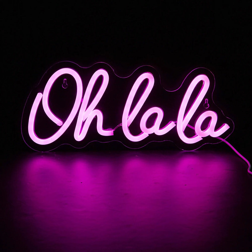 Oh La La LED Wall Neon Sign — Warm LED Mood Lighting for Bedside — Lifestyle 2