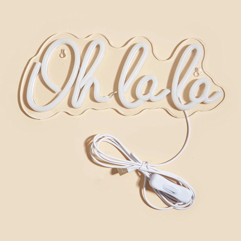 Oh La La LED Wall Neon Sign — Warm LED Mood Lighting for Bedside — Lifestyle 3