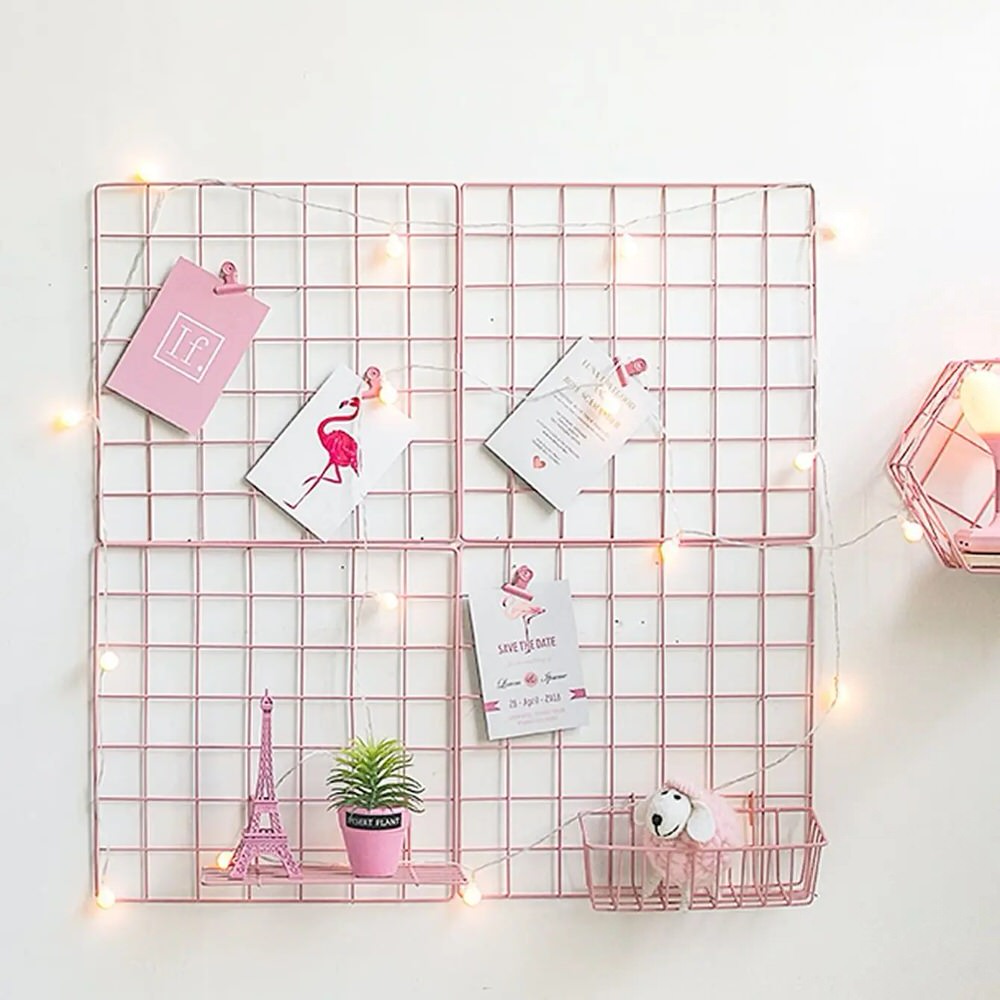 Pink Wall Grid Organizer — Considered Home Styling — Lifestyle 4