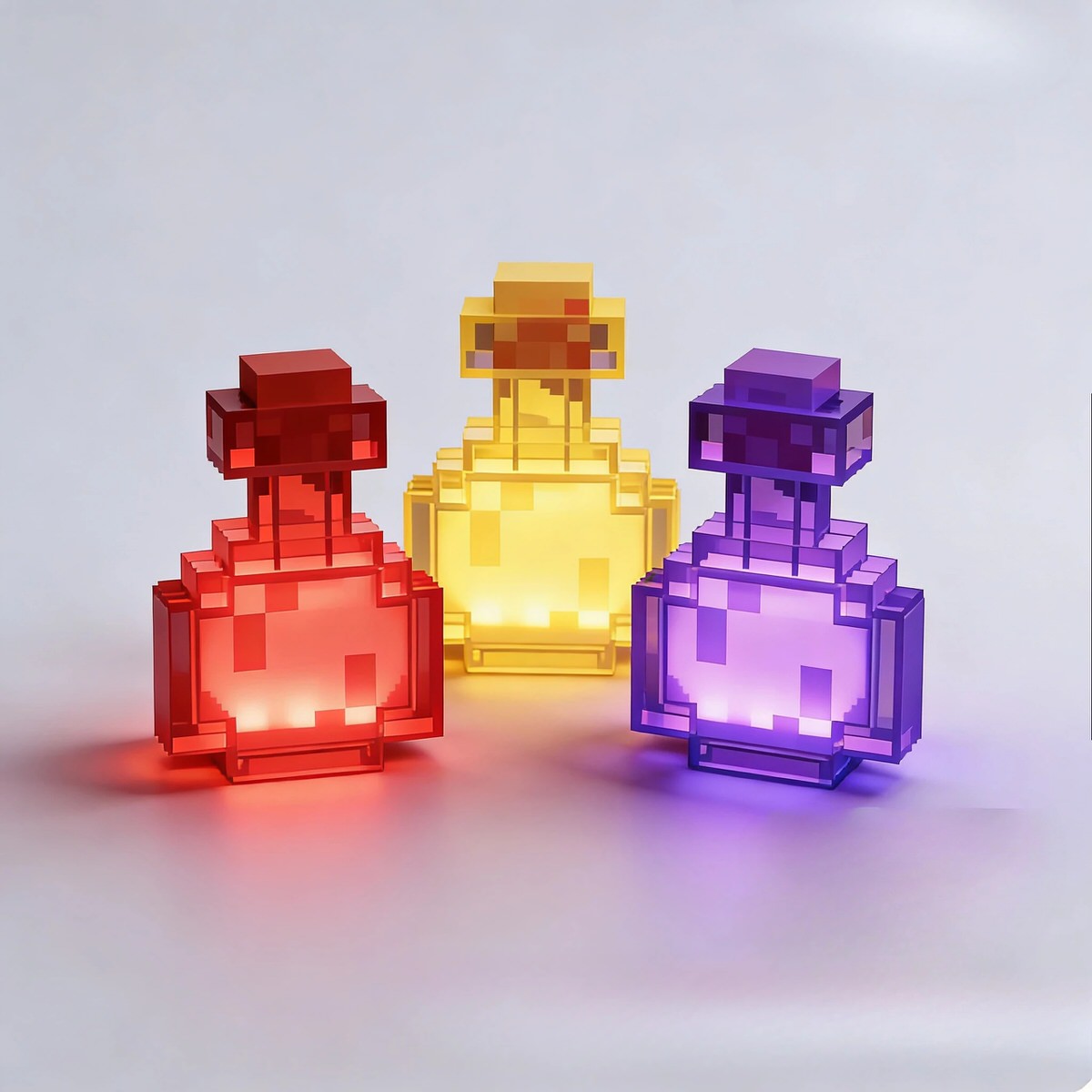 Pixel Potion Bottle Touch Night Light — Warm LED Mood Lighting for Bedside — Detail