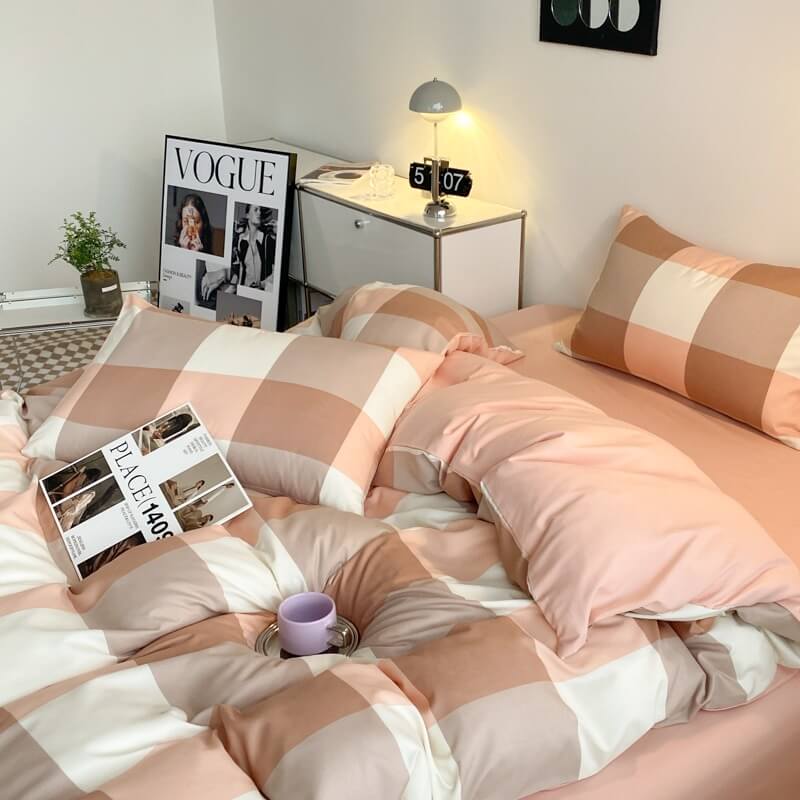 Large Plaid Bedding Set — Cotton Duvet Cover for Bedroom Refresh — Lifestyle 8