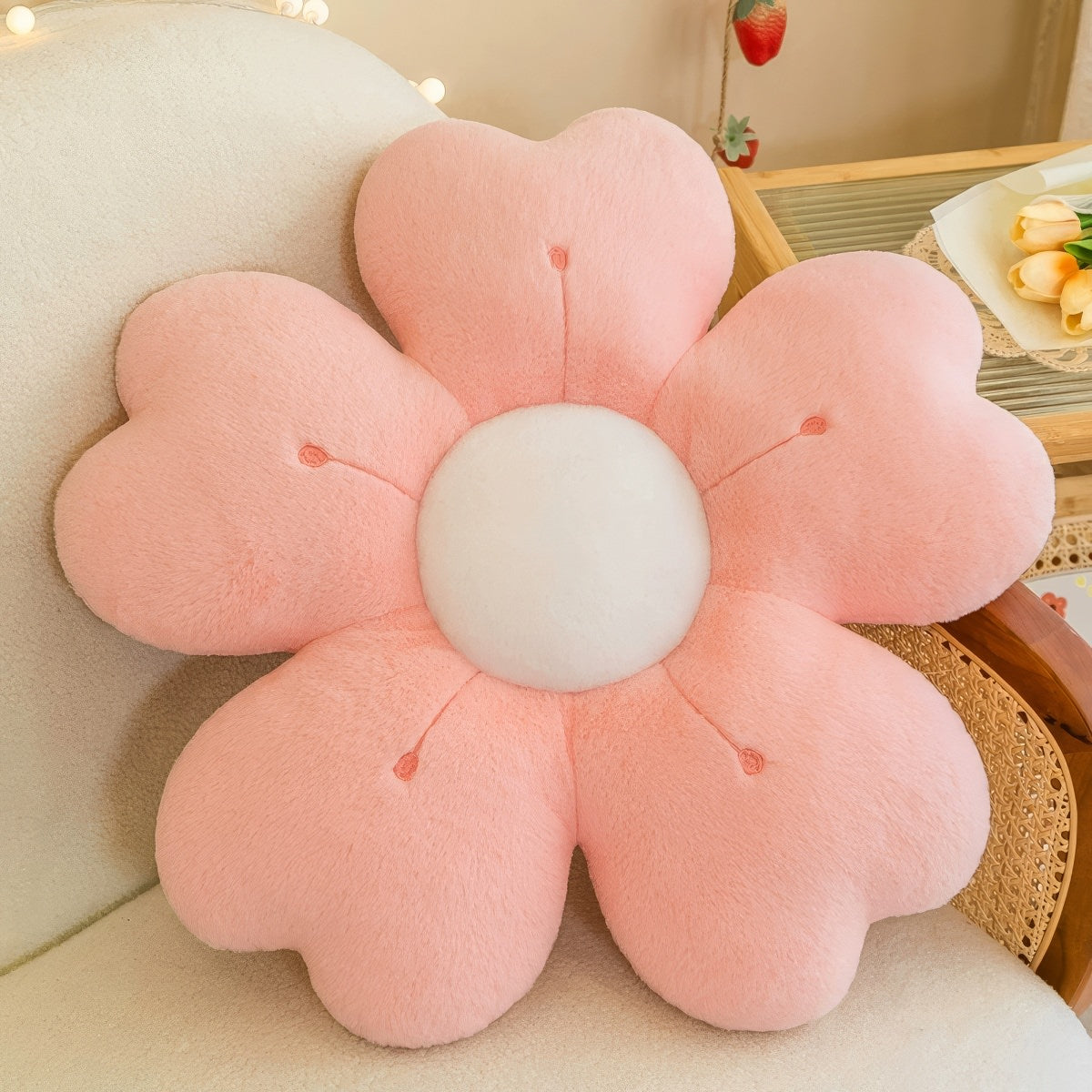 Plush Flower Floor Cushion — Soft PP-Cotton Fill for Lounging — Lifestyle 2