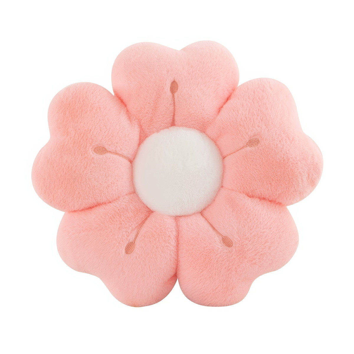 Plush Flower Throw Pillow — Soft Textured Pillow for Bedroom Layering — Front view