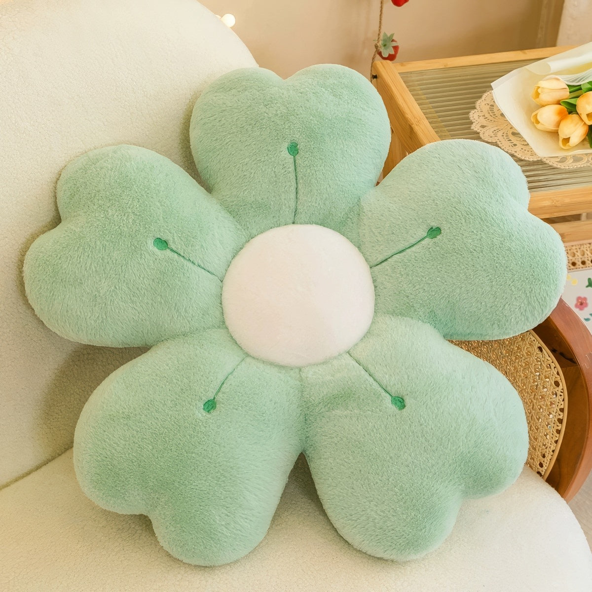 Plush Flower Floor Cushion — Soft PP-Cotton Fill for Lounging — Lifestyle 4
