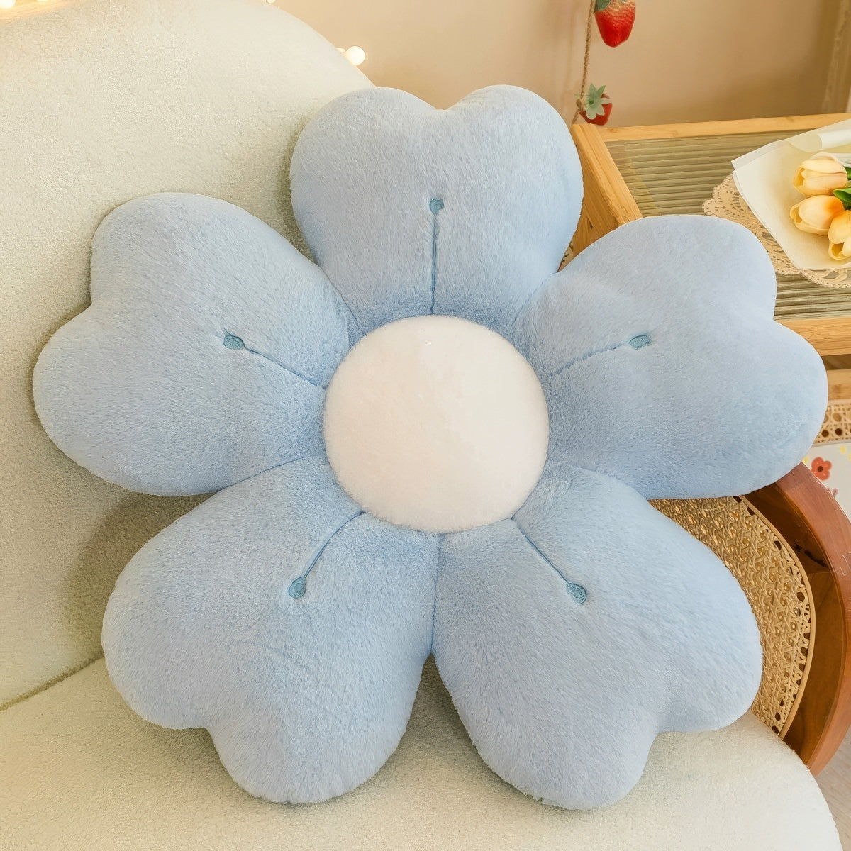 Plush Flower Floor Cushion — Soft PP-Cotton Fill for Lounging — Lifestyle 3