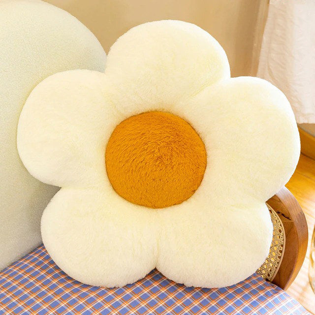 Daisy Decorative Pillow — Furry Petal Cushion for Bedrooms — Lifestyle 5