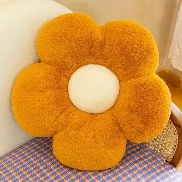 Daisy Decorative Pillow — Furry Petal Cushion for Bedrooms — Lifestyle 6