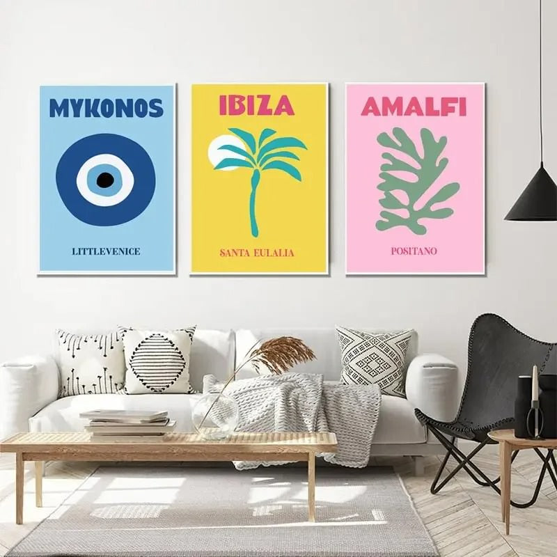 Cities Pastel Canvas Posters — Considered Home Styling — Lifestyle 2