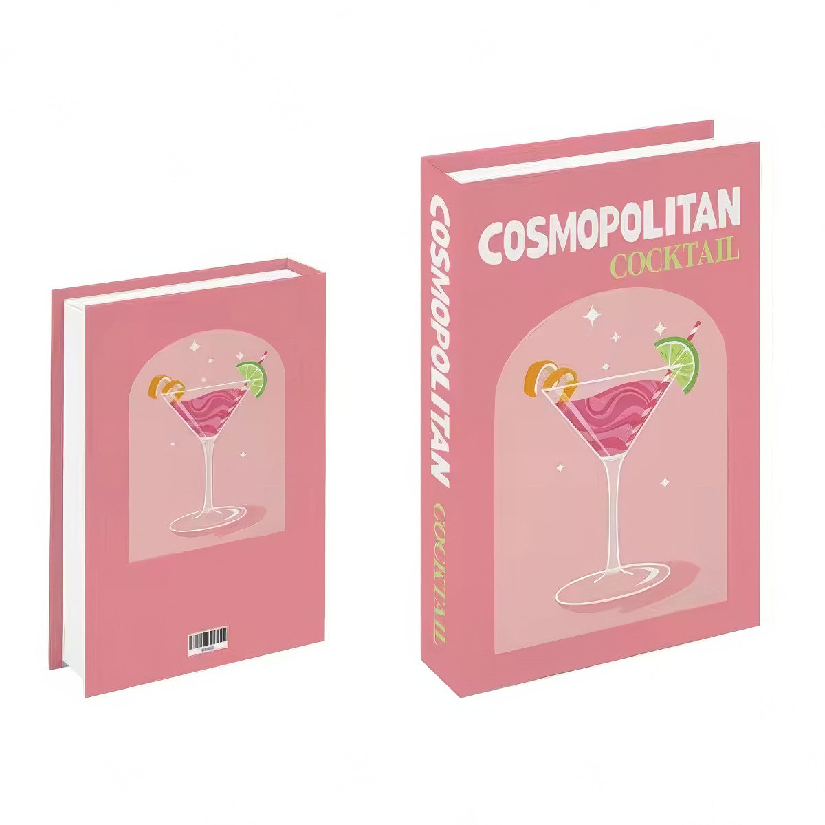 Cocktails Fake Book Storage Box — Considered Home Styling — Front view