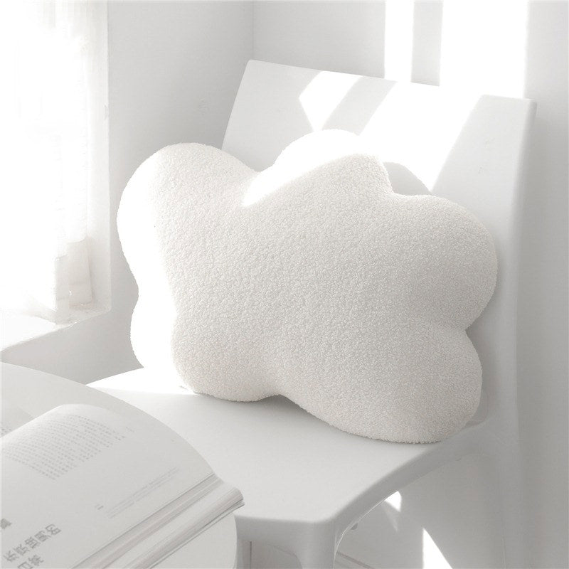 White Cloud Plush Pillow — Soft Sculptural Cushion for Calm Bedrooms — Detail