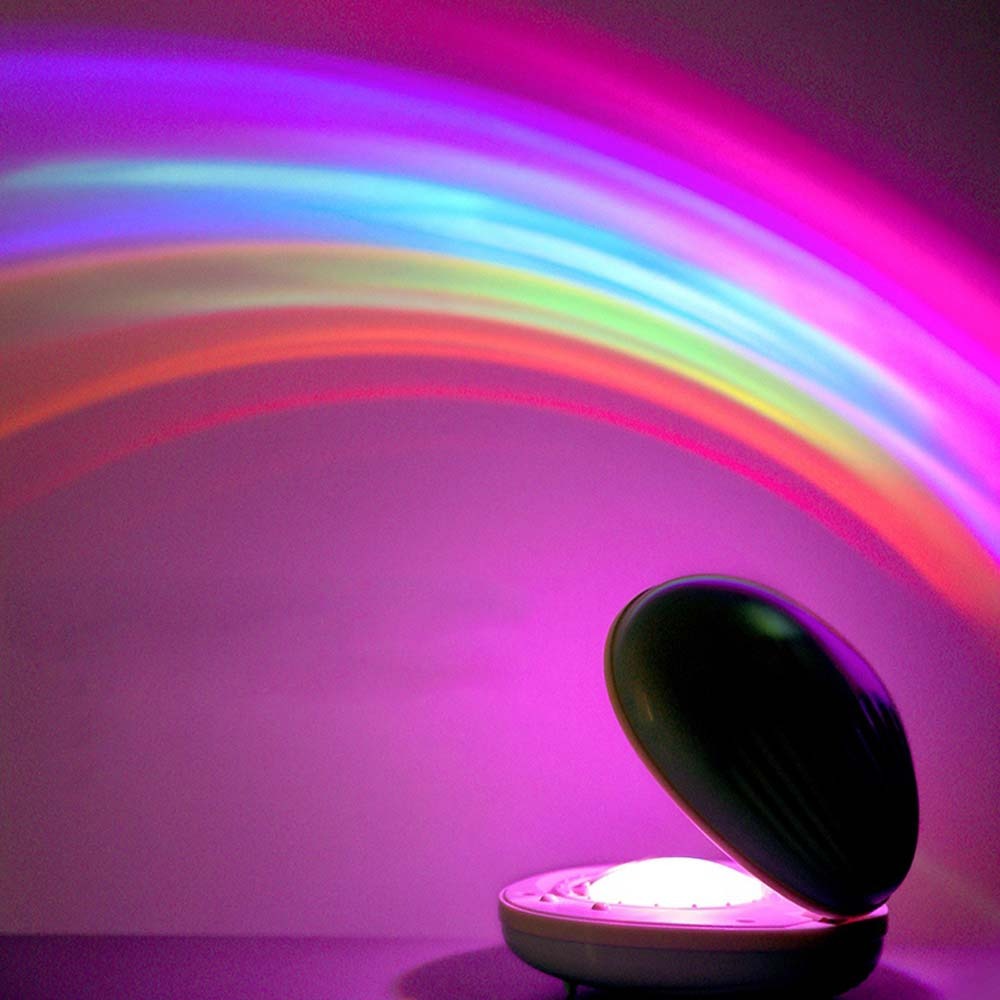 Rainbow Shell Table Lamp — Warm LED Mood Lighting for Bedside — Front view