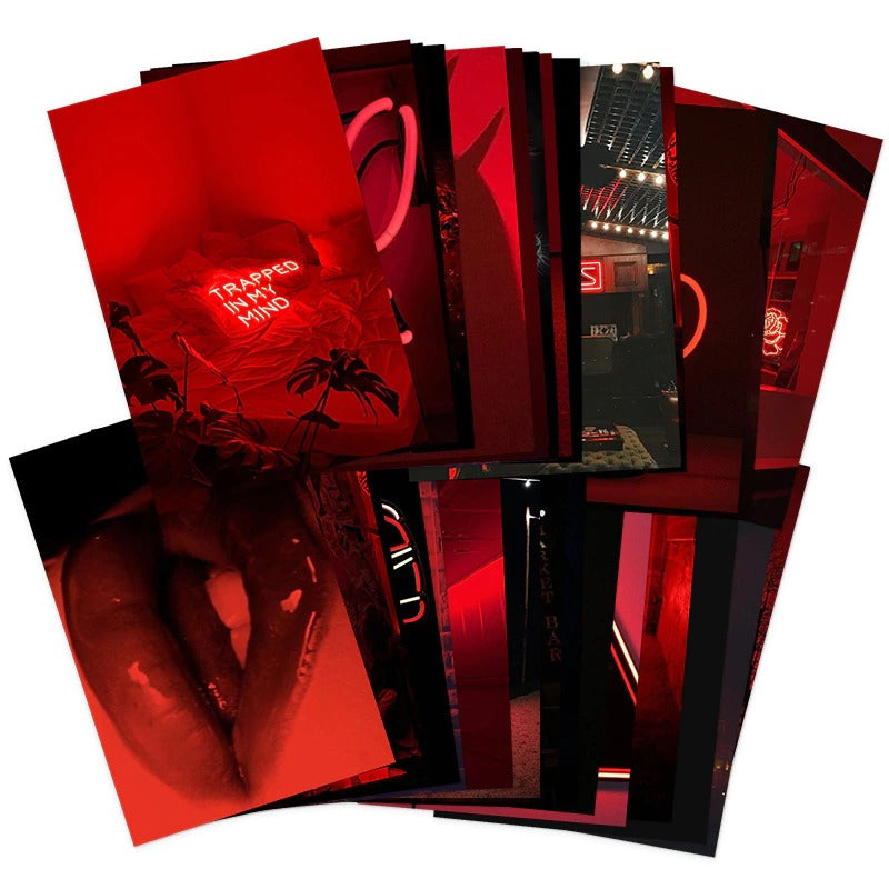 Red Neon Wall Collage Cards — Considered Home Styling — Lifestyle 1