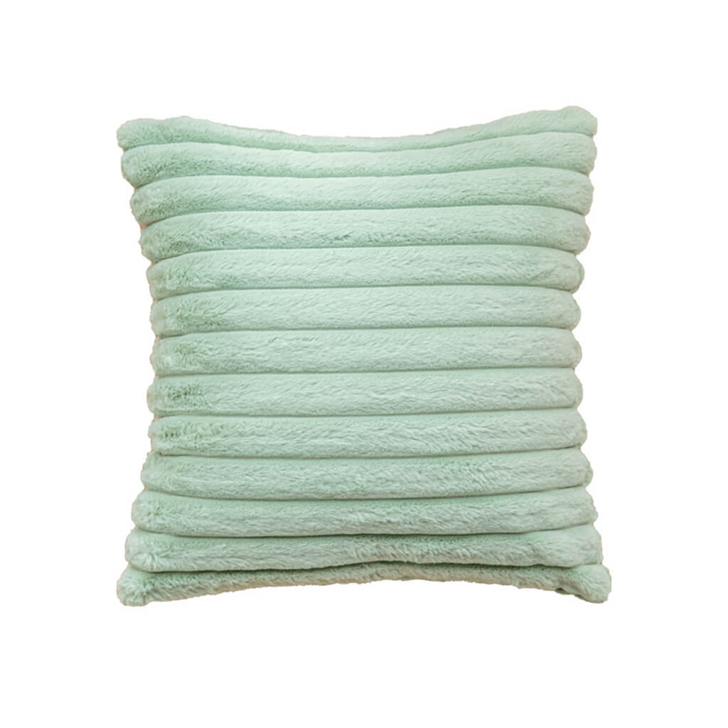 Ribbed Velvet Cushion Cover — Soft Plush Cover for Layered Bedding — Front view