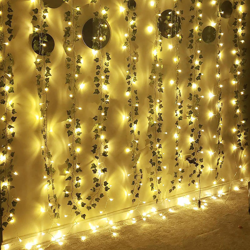 Ivy Curtain String Light Pack — Warm LED Mood Lighting for Bedside — Front view