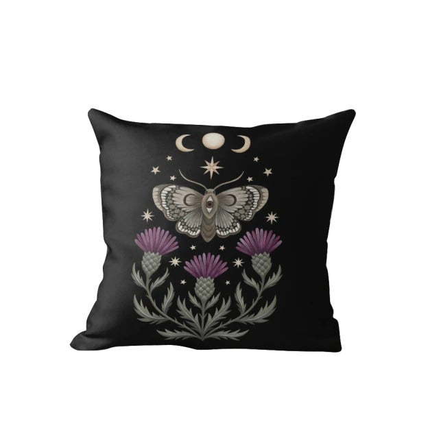 Magic Night Moth Pillow Covers — Soft Textured Pillow for Bedroom Layering — Lifestyle 3