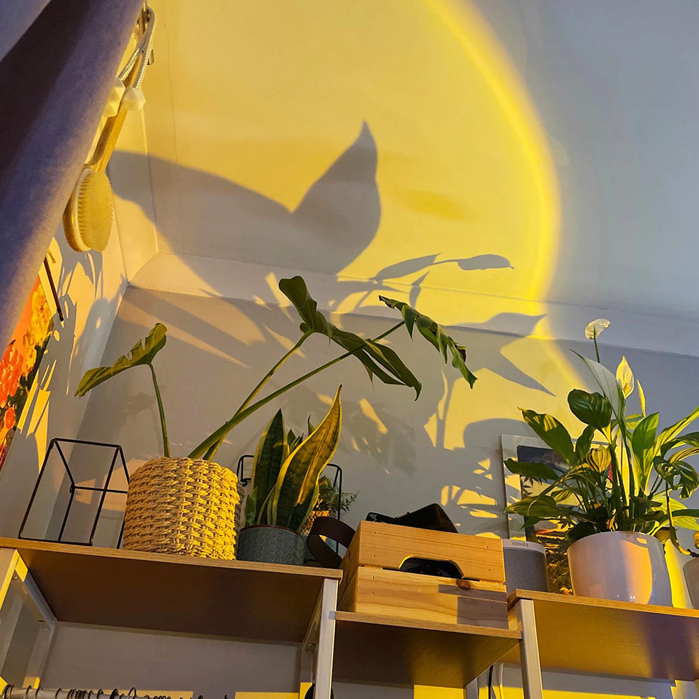 Sunset Projector Lamp — Golden Hour Mood Light for Bedroom & Photography — Lifestyle 1
