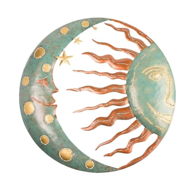 Sun & Moon Aged Bronze Wall Decor — Considered Home Styling — Detail