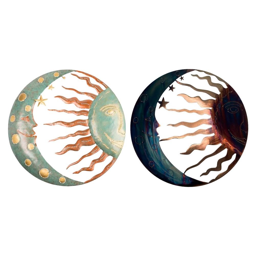 Sun & Moon Aged Bronze Wall Decor — Considered Home Styling — Front view