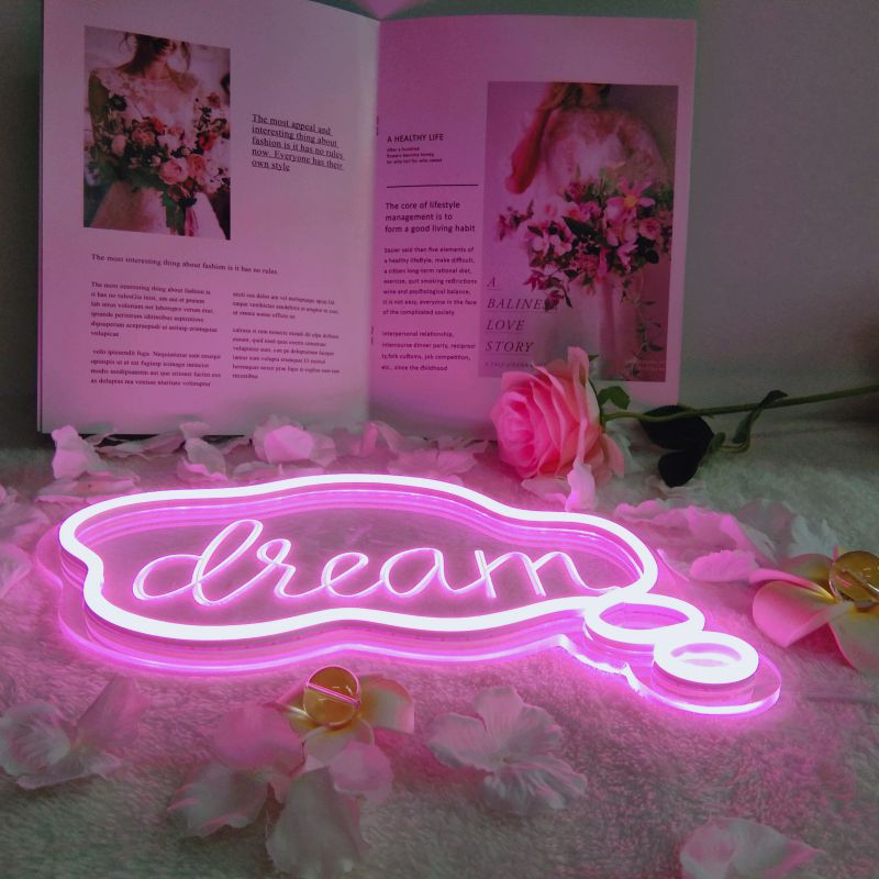 Your Dream Neon Sign — Warm LED Mood Lighting for Bedside — Lifestyle 1