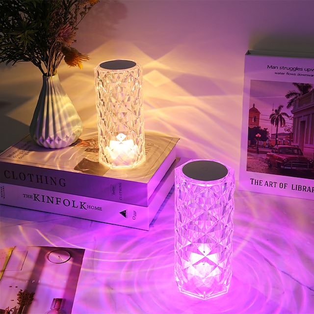 Diamond Crystal LED Lamp — Warm LED Mood Lighting for Bedside — Lifestyle 2