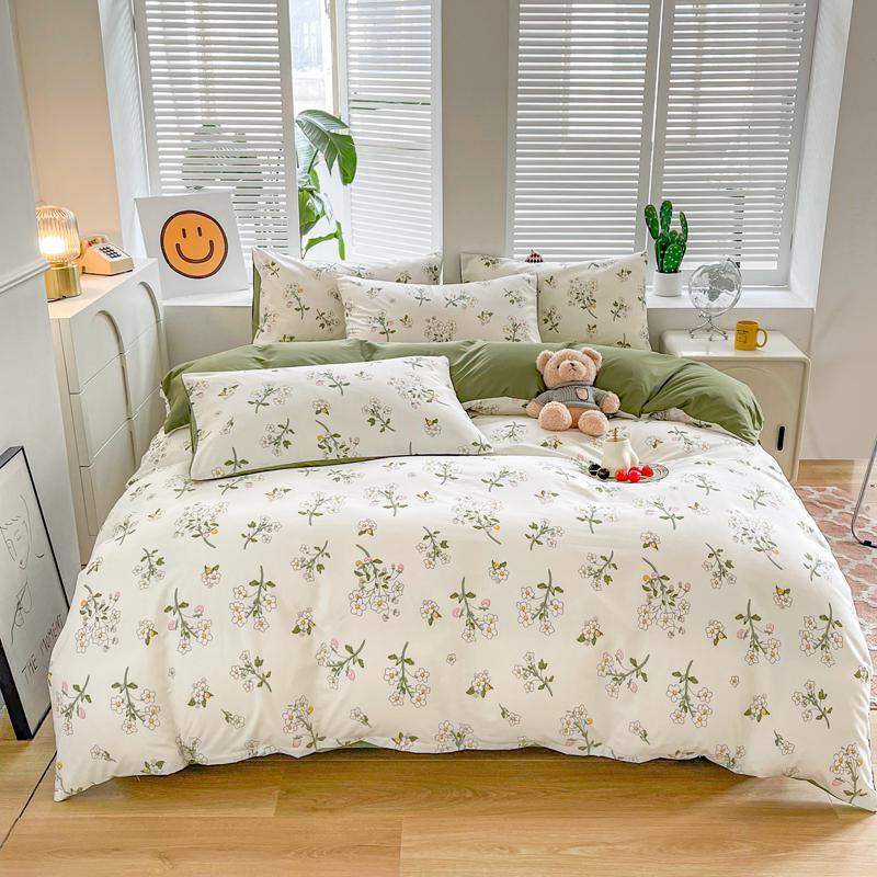 Sage Green Wildflowers Bedding Set — Soft-Touch Cotton Duvet & Pillowcases — Lifestyle 5