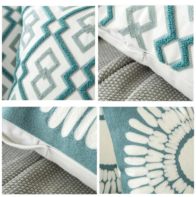 Sage Green Patterns Cushion Cover — Soft Textured Pillow for Bedroom Layering — Lifestyle 5