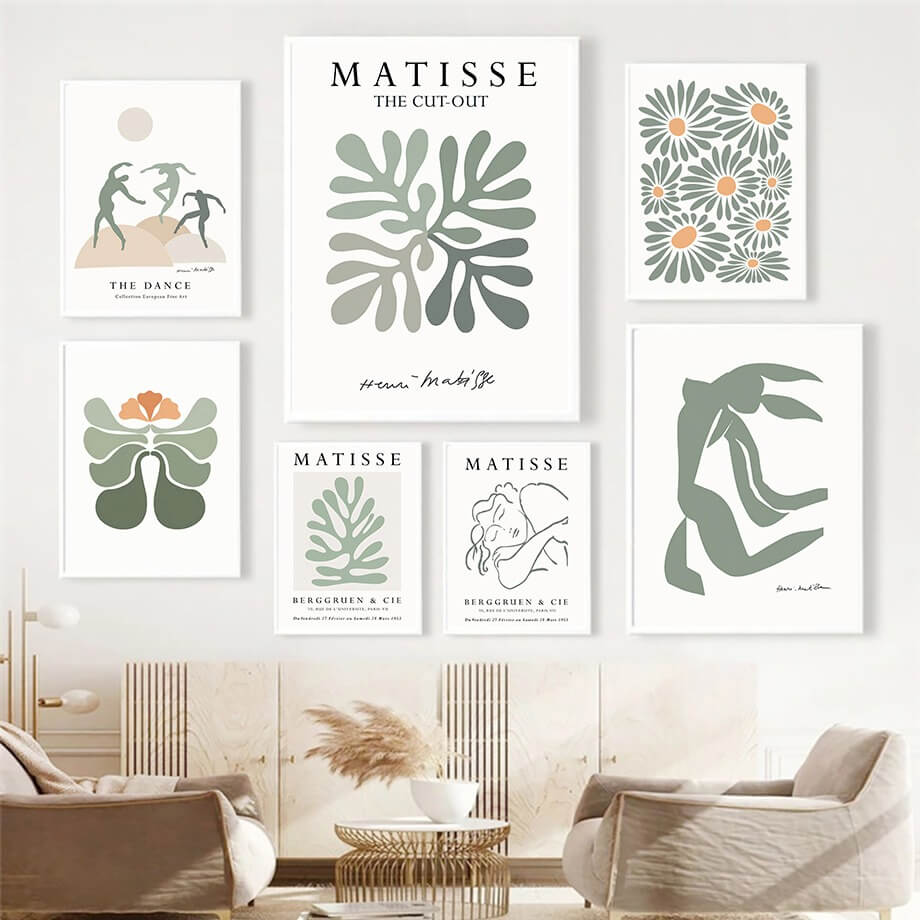 Sage Green Cut Outs Canvas Posters — Considered Home Styling — Front view