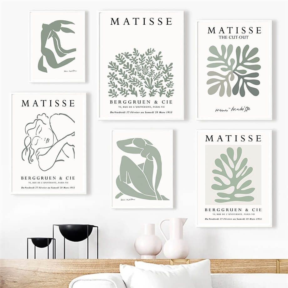 Sage Green Cut Outs Canvas Posters — Considered Home Styling — Lifestyle 1