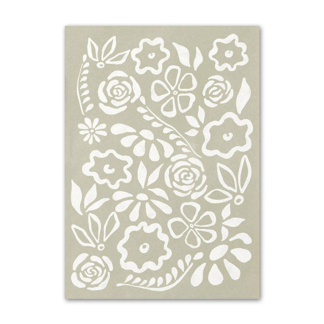 Sage Green Flowers Canvas Posters — Considered Home Styling
