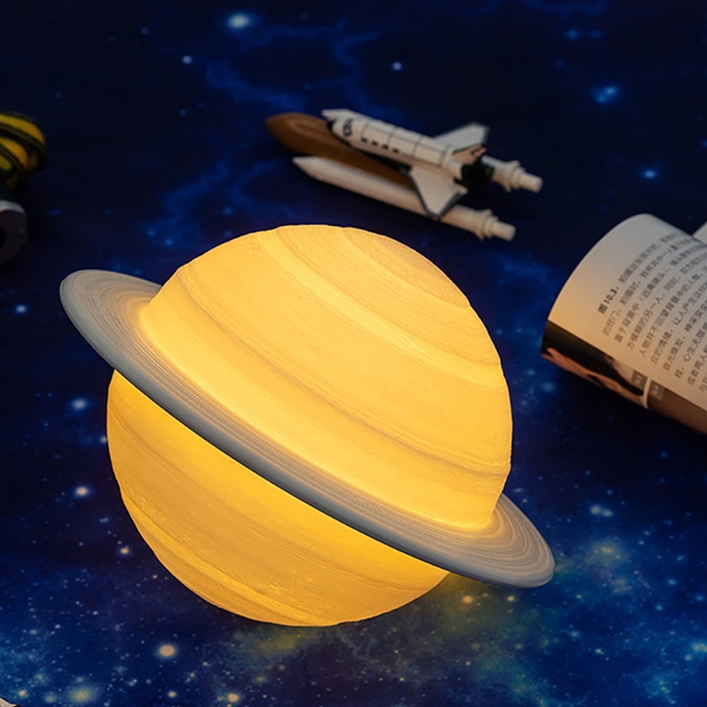 Saturn Planet Night Light — Warm LED Mood Lighting for Bedside — Lifestyle 3