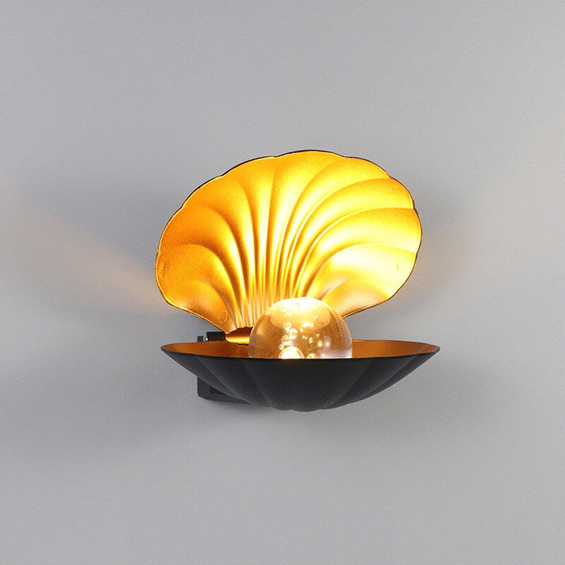 Seashell Wall Lamp — Warm LED Mood Lighting for Bedside — Front view