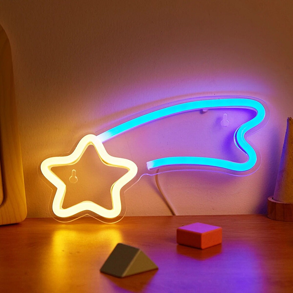 Shooting Star LED Wall Neon Sign — Lifestyle 1