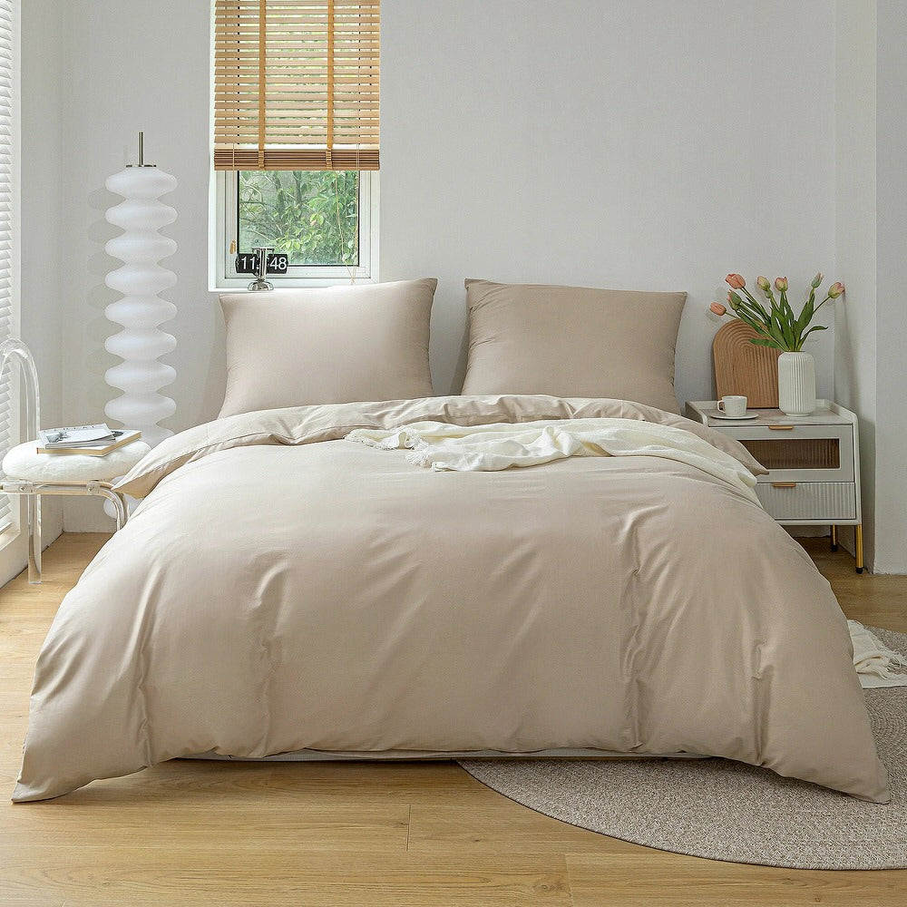 Simple Soft Cotton Duvet Cover & Sham Set — Lifestyle 4
