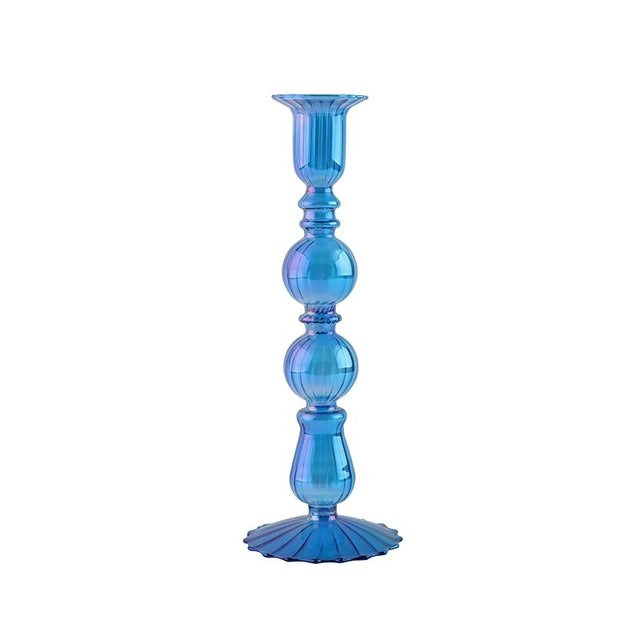 Sky Blue Glass Candle Holder — Decorative Vase for Considered Styling — Lifestyle 7