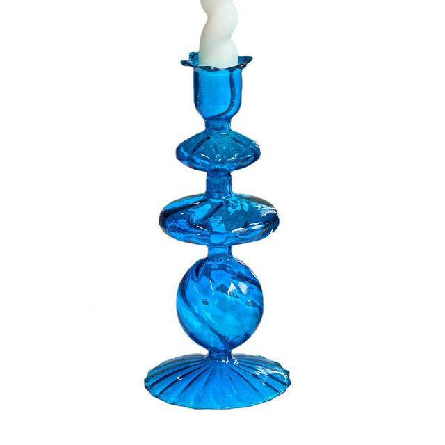 Sky Blue Glass Candle Holder — Decorative Vase for Considered Styling — Lifestyle 8