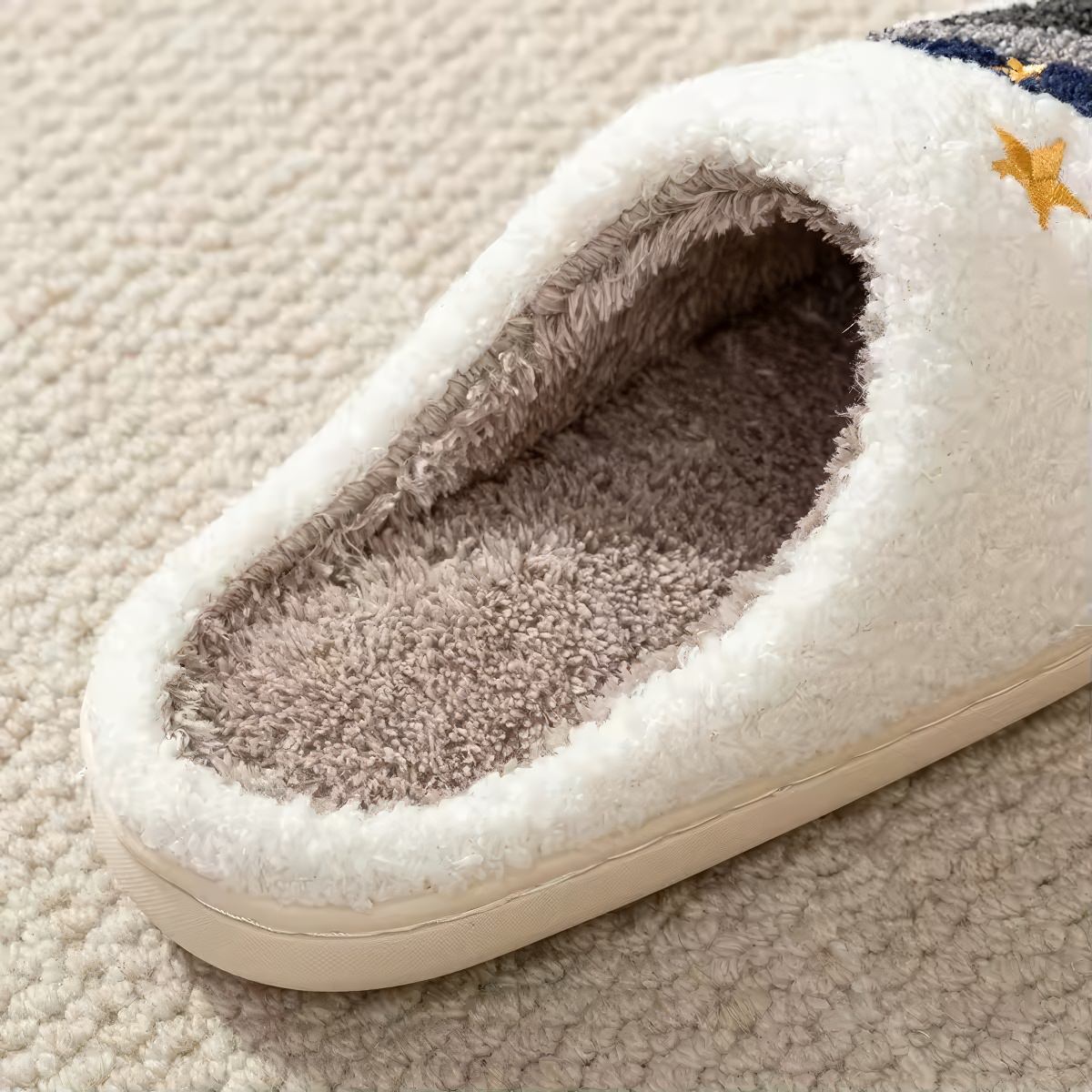 Sleepy Sun & Moon Slippers — Plush Indoor Slip-On for Home Comfort — Lifestyle 1