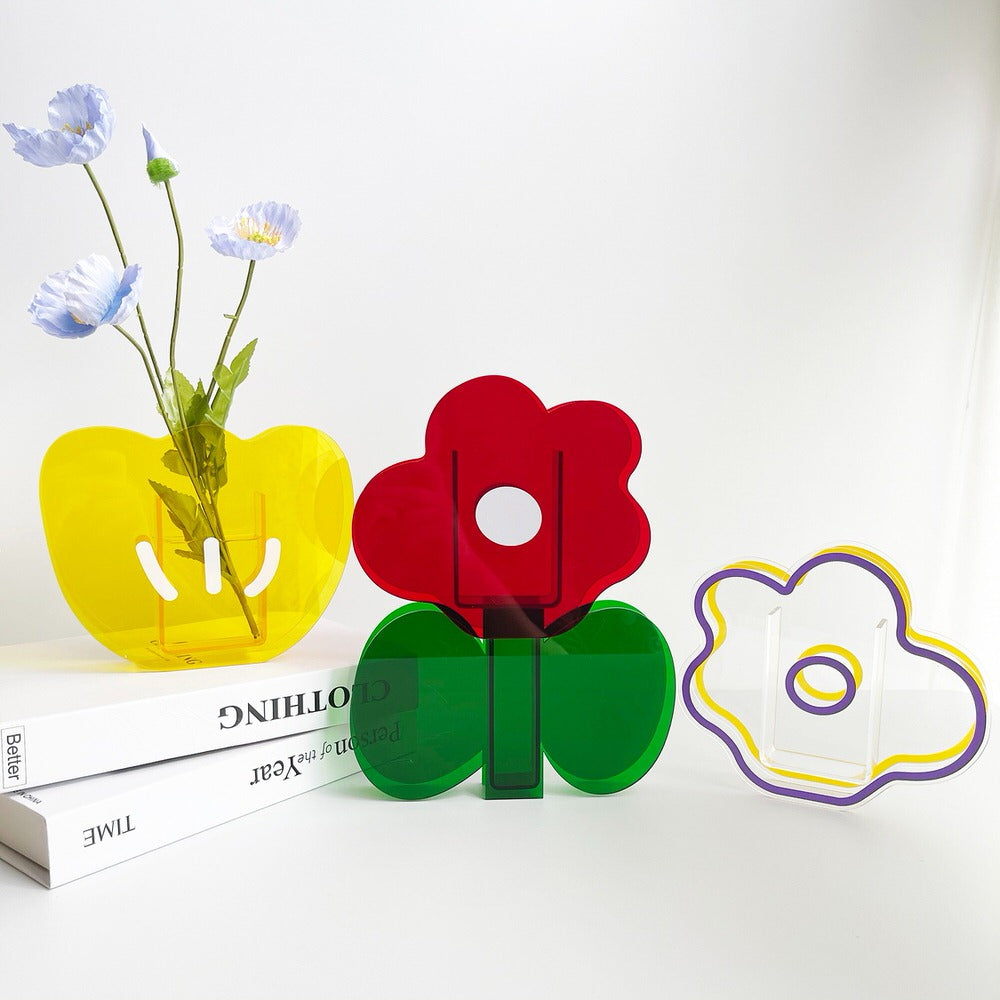 Flower Acrylic Vase — Decorative Vase for Considered Styling — Front view